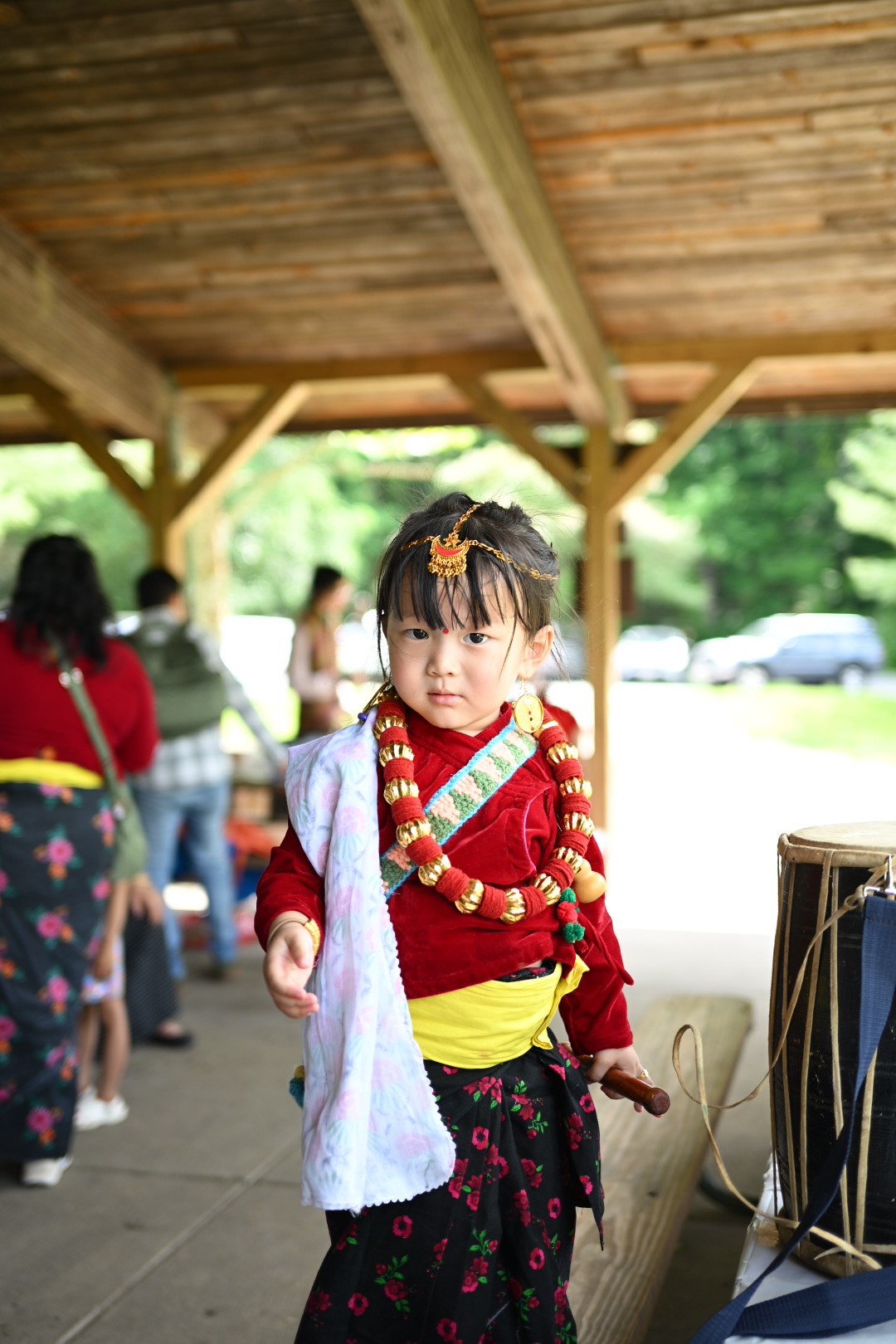 Young child wearing traditional Kirat Rai clothing